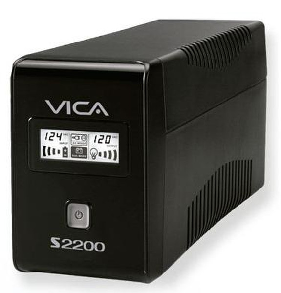 Vica S2200 2200ВА 4розетка(и) Компактный Черный источник бесперебойного питания