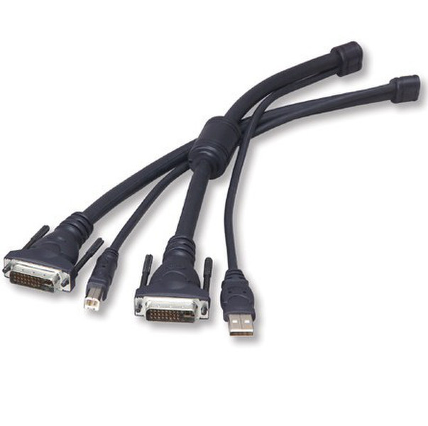 Belkin OmniView KVM Cables for SOHO Series with Audio, 1.8m, USB/DVI-I Dual Link 1.8m Black KVM cable