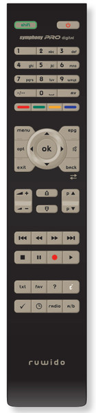 Ruwido symphony PRO RF Wireless press buttons Black remote control
