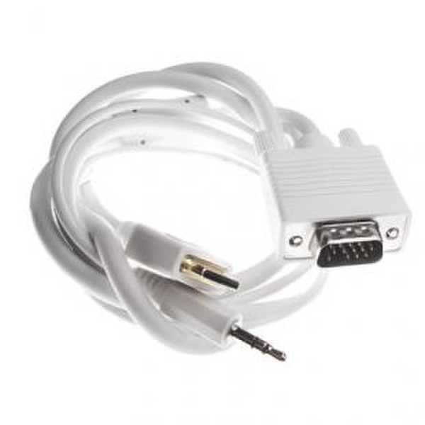 3M VC05W 1m VGA (D-Sub) USB White video cable adapter