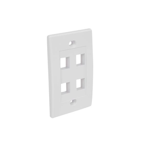 StarTech.com 4 Outlet RJ45 Universal Wall Plate White outlet box