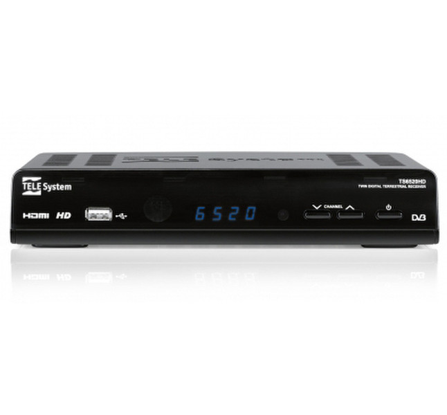 TELE System TS6520HD Terrestrial Full HD Black TV set-top box