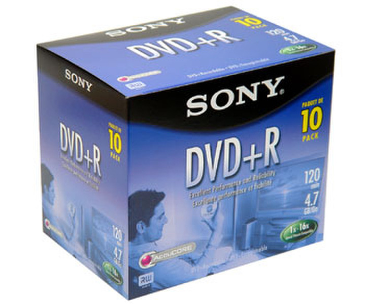 Sony 10 x DVD+R 16X Media 4.7GB 4.7GB 10Stück(e)