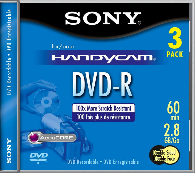 Sony 2.8GB DVD-R Double Sided 80mm 3-Pack 2.8GB DVD-R 3Stück(e)