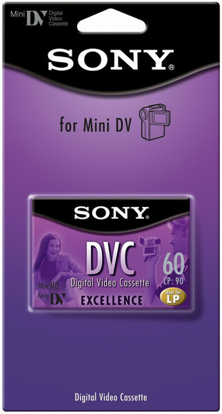 Sony DVC Excellence Without Chip 60 min MiniDV blank video tape