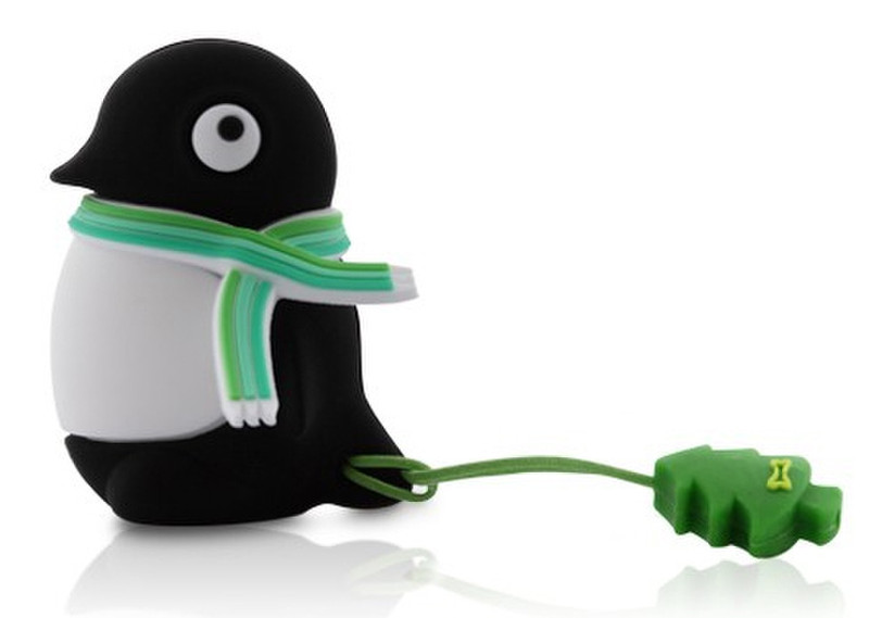 Fruitshop International Green Scarf Penguin Driver 8GB USB 2.0 Type-A Black USB flash drive