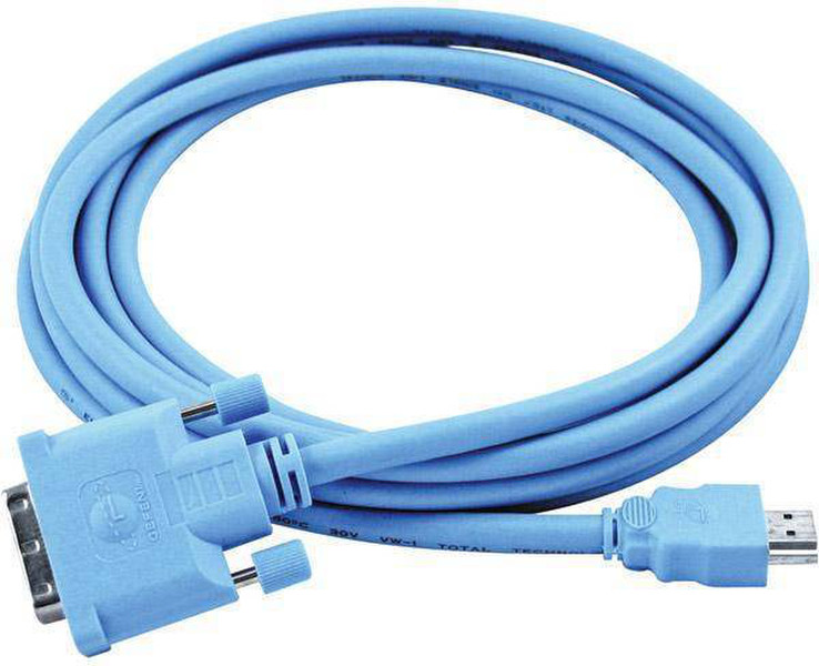 Gefen DVI/HDMI, 3.05 m 3.05м HDMI DVI-D Синий адаптер для видео кабеля