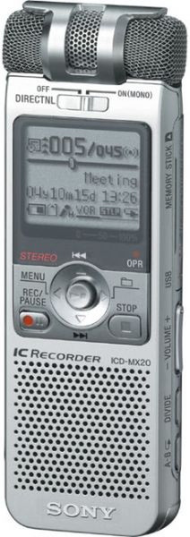 Sony Digital Voice Recorder ICD-MX20VTP dictaphone