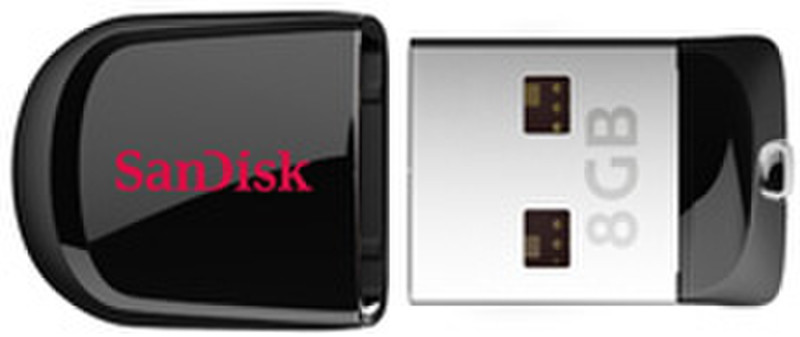 Sandisk Cruzer Fit 8ГБ USB 2.0 Type-A Черный USB флеш накопитель