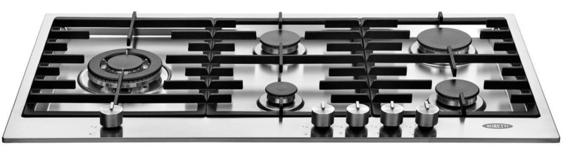 Boretti BGW-90 IX B built-in Gas Black,Stainless steel hob