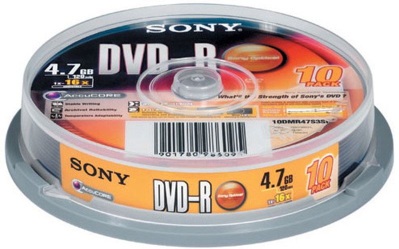 Sony 10DMR47S3SP 4.7ГБ DVD-R 10шт чистый DVD