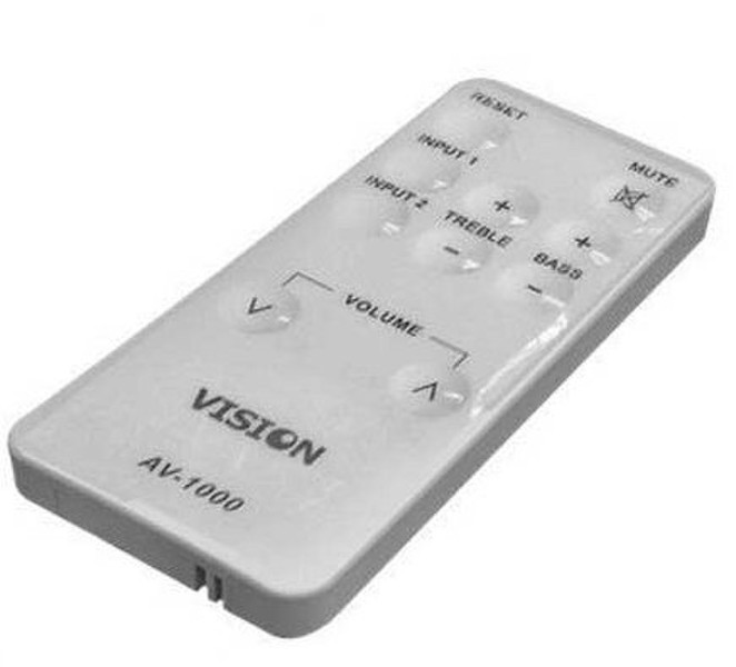 Vision AV-1000 Инфракрасный беспроводной Нажимные кнопки Белый пульт дистанционного управления