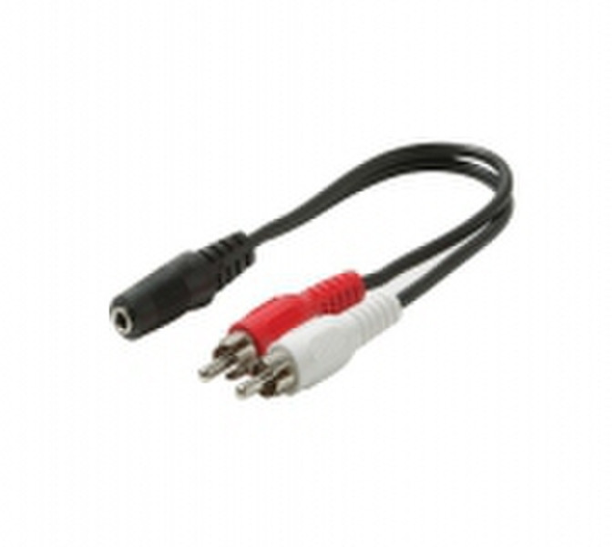 Steren 255-036 0.15м 2 x RCA 3.5mm Черный, Красный, Белый аудио кабель