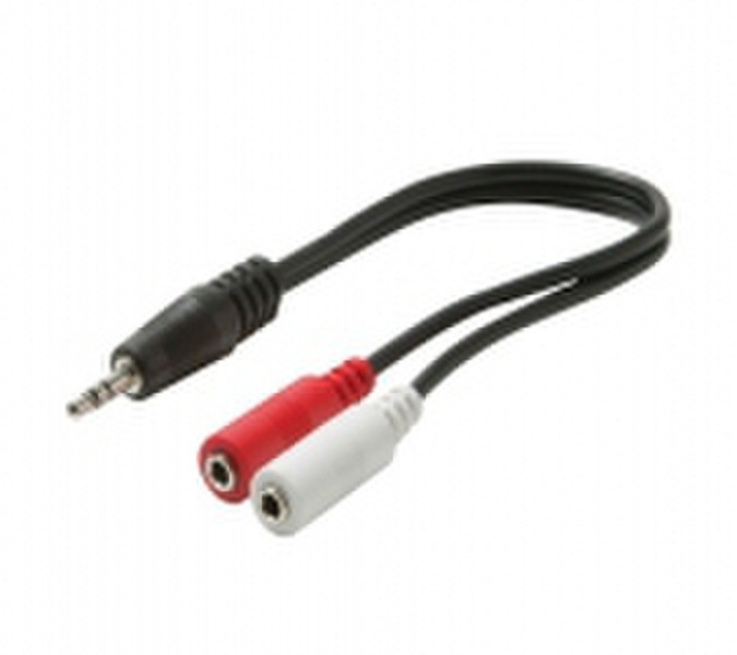 Steren 255-042 0.15м 3.5mm 2 x RCA Черный, Красный, Белый аудио кабель