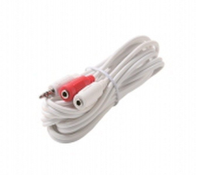 Steren 252-002WH 0.61м 3.5mm 2 x 3.5mm Красный, Белый аудио кабель