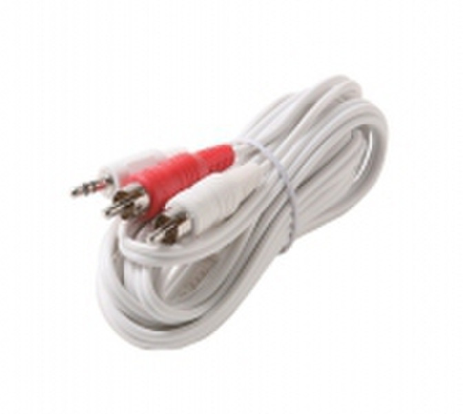 Steren 252-052WH 0.61м 3.5mm 2 x RCA Красный, Белый аудио кабель