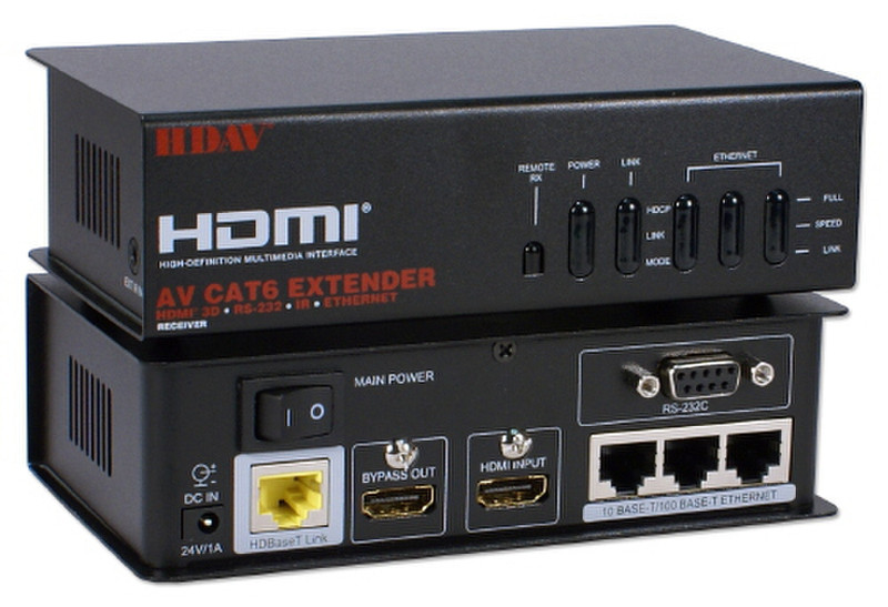 QVS HD4-C6E AV repeater Black AV extender
