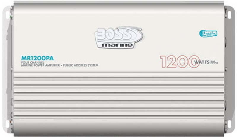 BOSS MR1200PA 4.0 Проводная Cеребряный, Белый усилитель звуковой частоты