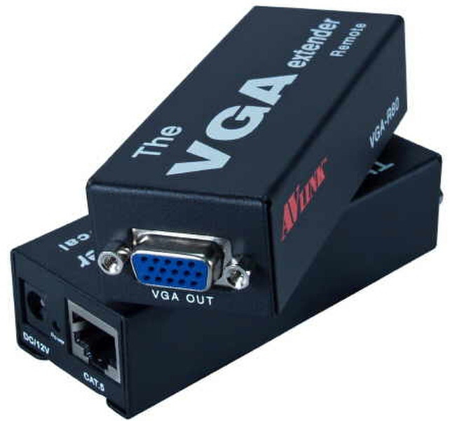 QVS VC5-1P AV transmitter & receiver Black AV extender