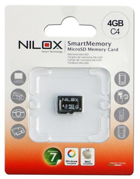 Nilox 4GB microSD 4GB MicroSD Klasse 4 Speicherkarte