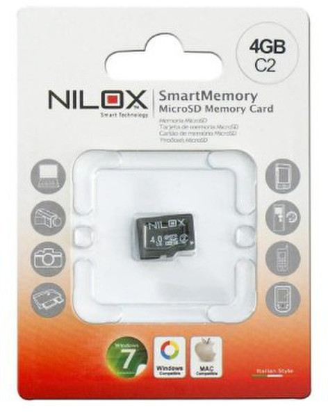 Nilox 4GB microSD 4GB MicroSD Class 2 memory card