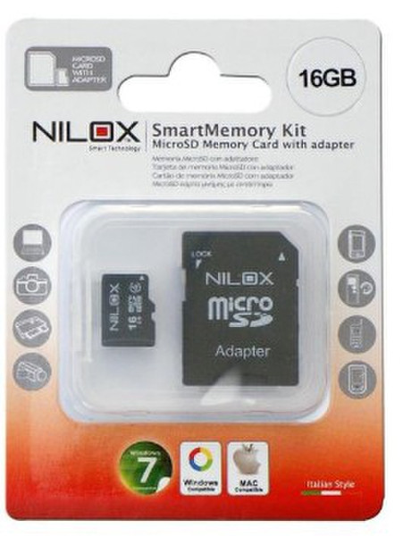Nilox 16GB microSD 16ГБ MicroSD Class 4 карта памяти