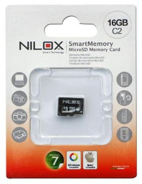 Nilox 16GB microSD 16GB MicroSD Class 2 memory card