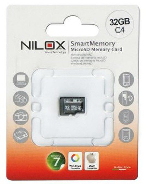 Nilox 32GB microSD 32ГБ MicroSD Class 4 карта памяти