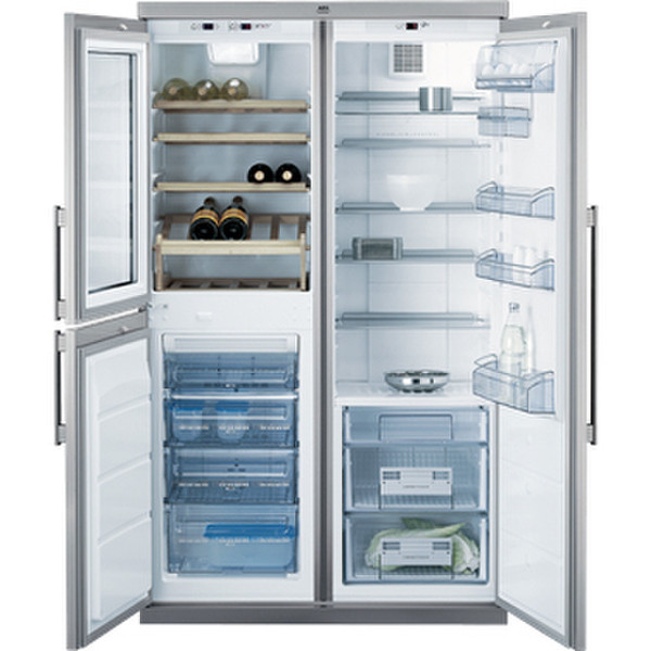 AEG S76488KG freestanding Stainless steel side-by-side refrigerator