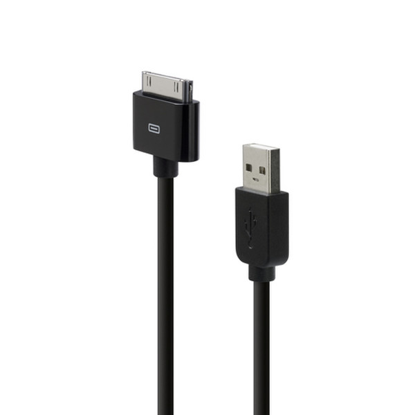 Belkin ChargeSync Cable 1.2м USB Apple Dock Connector Черный дата-кабель мобильных телефонов