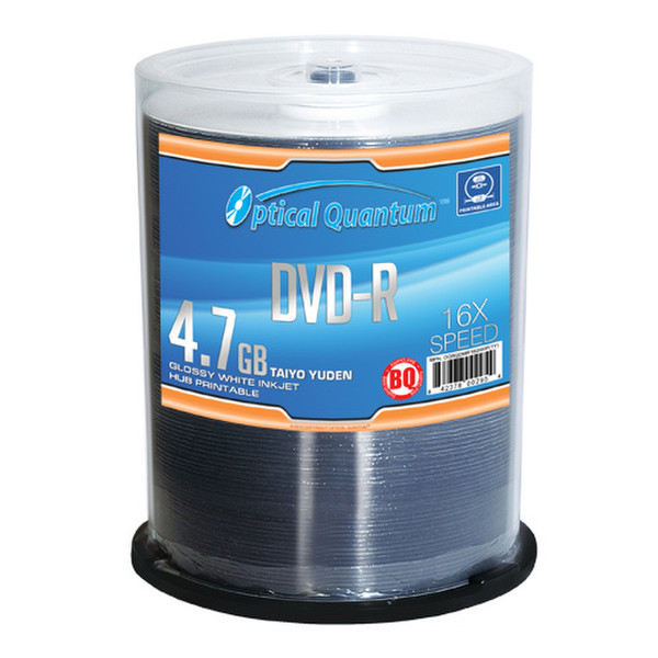 Optical Quantum OQBQDMR16GWIP(TY) 4.7GB DVD-R 100Stück(e) DVD-Rohling