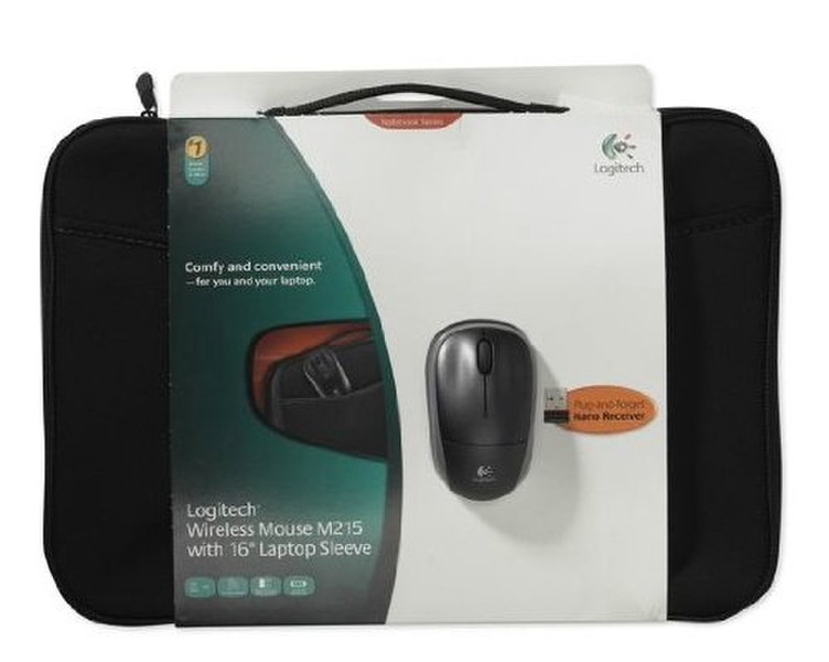 Logitech 16'' Neoprene Notebook Sleeve + M215 15.6Zoll Sleeve case Schwarz