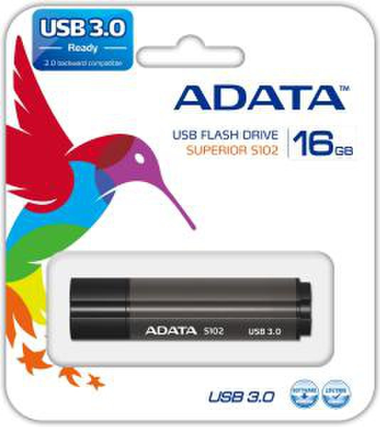 ADATA S102 Pro 16ГБ USB 3.0 (3.1 Gen 1) Тип -A Серый USB флеш накопитель