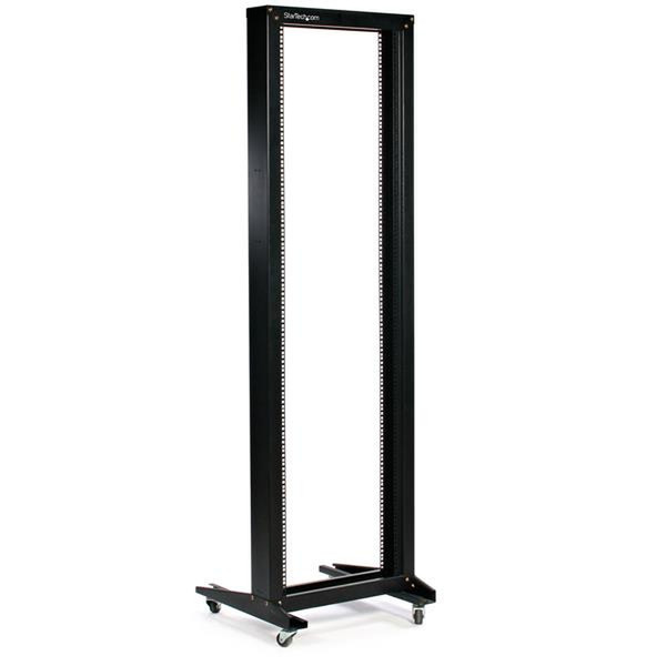 StarTech.com 42U 2 Post Open Frame Rack with Casters