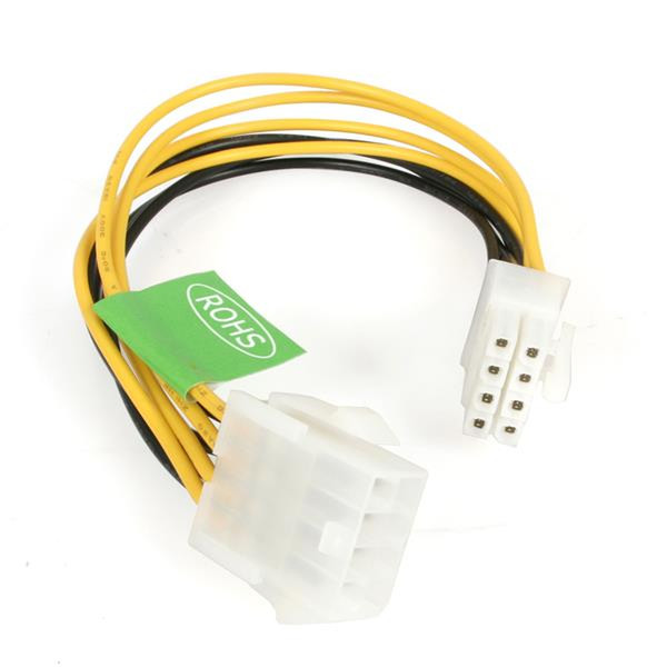 StarTech.com 8in EPS 8 Pin Power Cable 0.2m Gelb Stromkabel