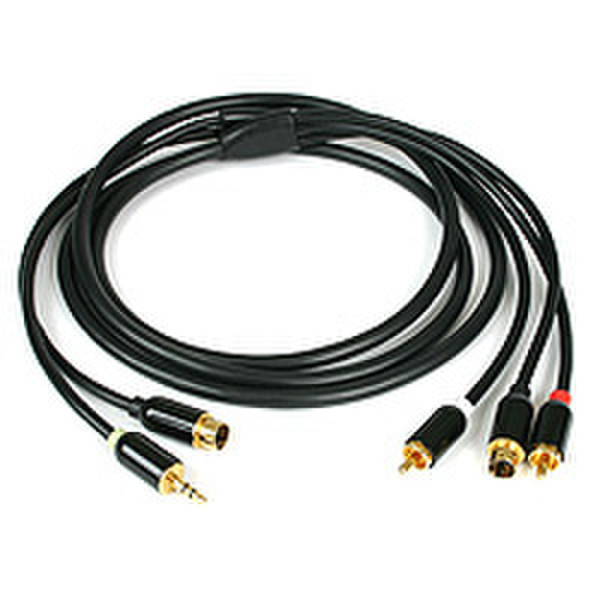 StarTech.com 10 ft. S-Video + 3.5mm Headphone Sound to S-Video + RCA Audio PC to TV A/V Cable 3m Schwarz