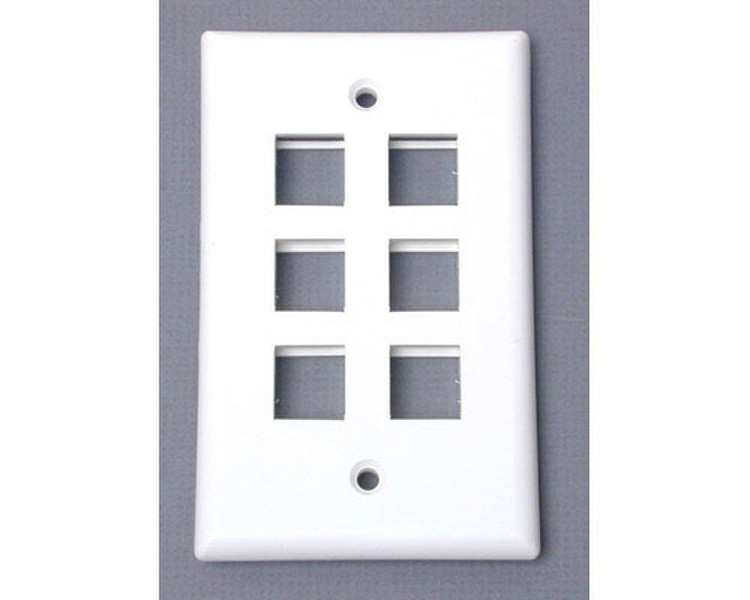 StarTech.com 6 Outlet RJ45 Universal Wall Plate - White