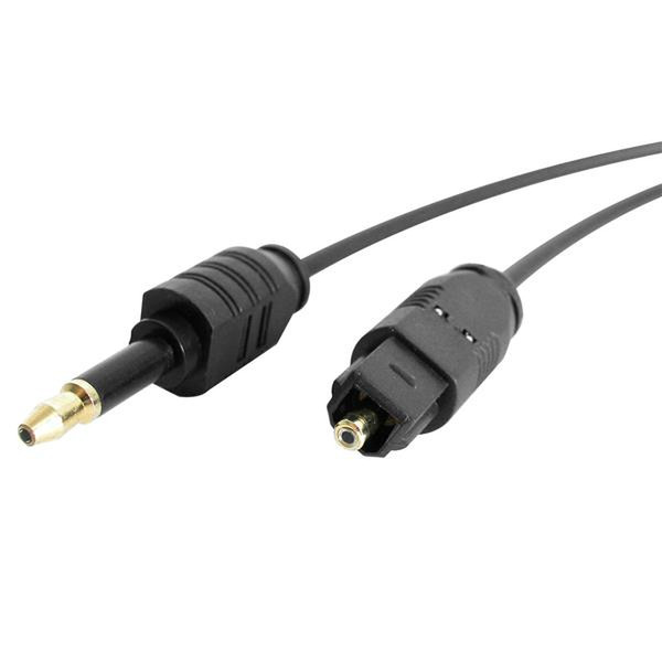StarTech.com 10 ft Thin Toslink to Miniplug Digital Audio Cable 3.05m Schwarz Audio-Kabel