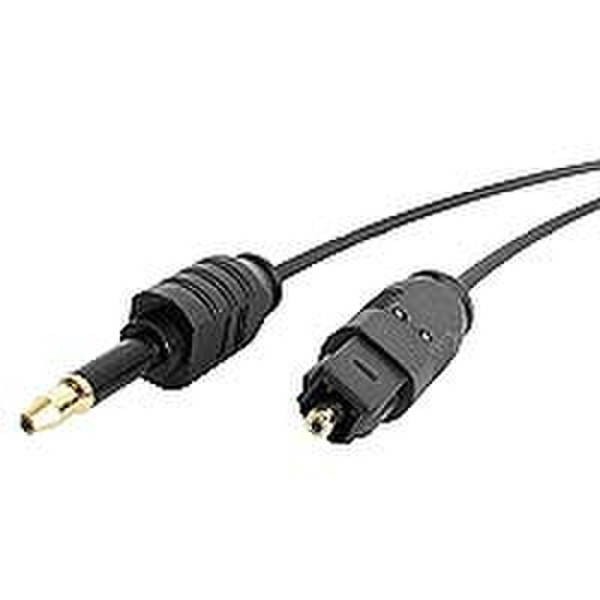 StarTech.com 3 ft Thin Toslink to Miniplug Digital Audio Cable 0.91м Черный аудио кабель