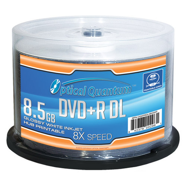 Optical Quantum OQDPRDL08GWIP 8.5GB DVD+R DL 50Stück(e) DVD-Rohling
