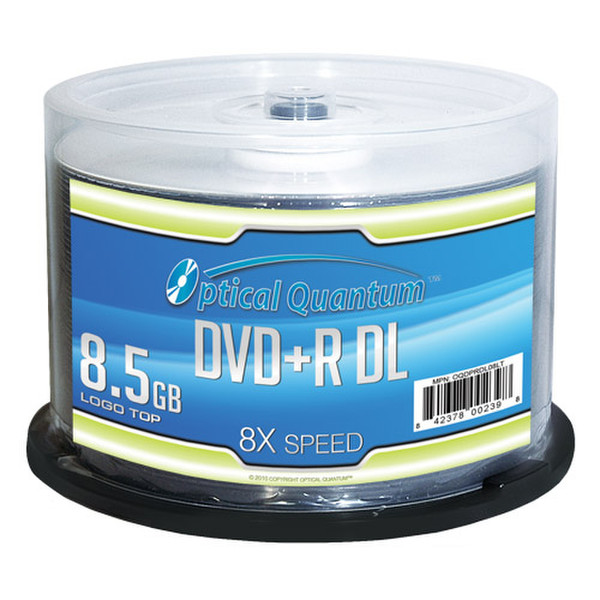 Optical Quantum OQDPRDL08LT-50 8.5GB DVD+R DL 50pc(s) blank DVD