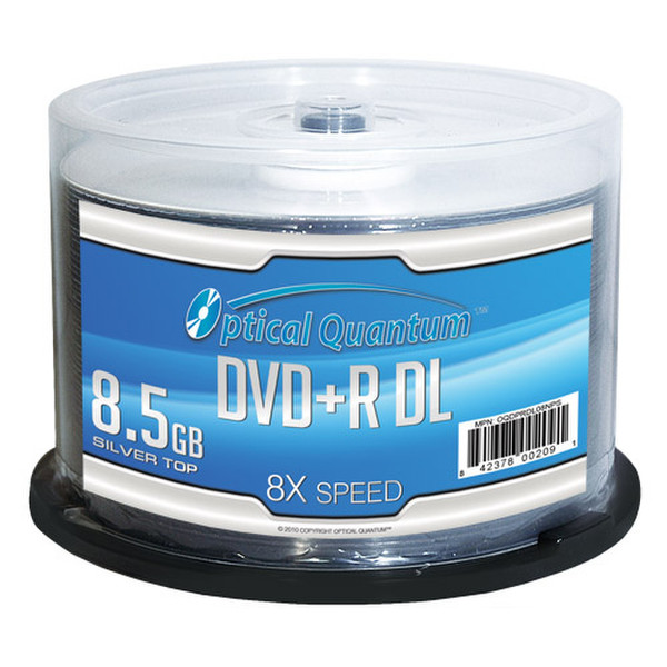 Optical Quantum OQDPRDL08NPS 8.5GB DVD+R DL 50Stück(e) DVD-Rohling