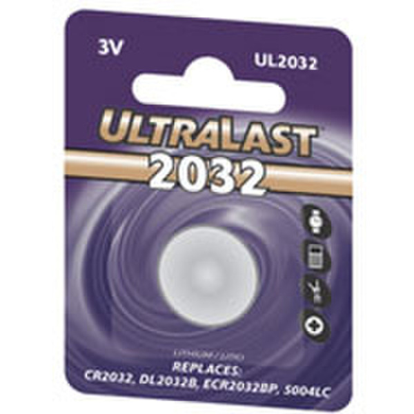 UltraLast UL2032 Lithium 3V non-rechargeable battery