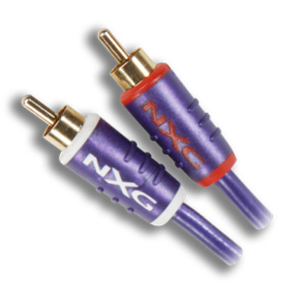 NXG Technology NXS-0204 4м 2 x RCA Фиолетовый аудио кабель