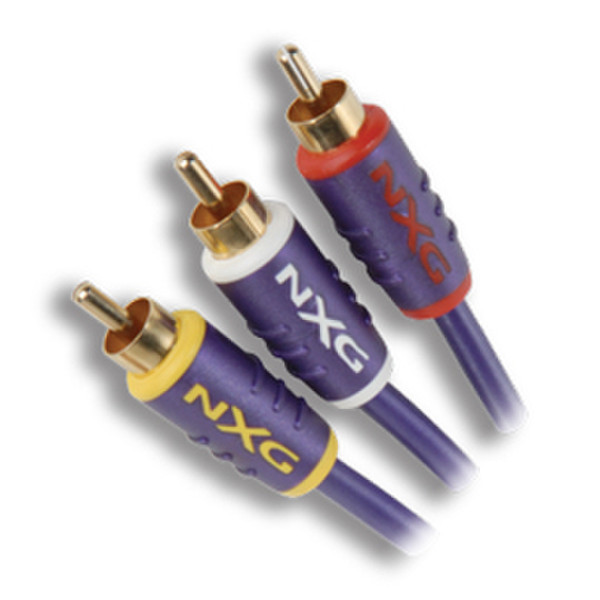 NXG Technology NXS-0304 4м 3 x RCA Фиолетовый аудио кабель