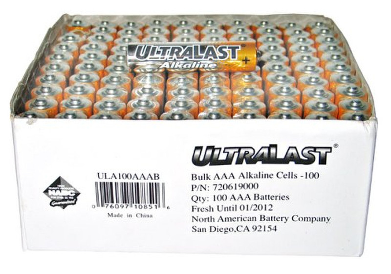 UltraLast ULA100AAAB Alkaline 1.5V non-rechargeable battery