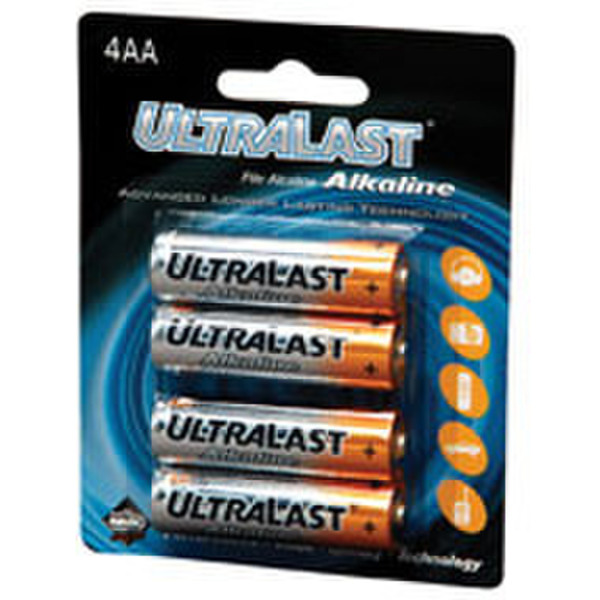 UltraLast ULA4AA Alkaline 1.5V non-rechargeable battery