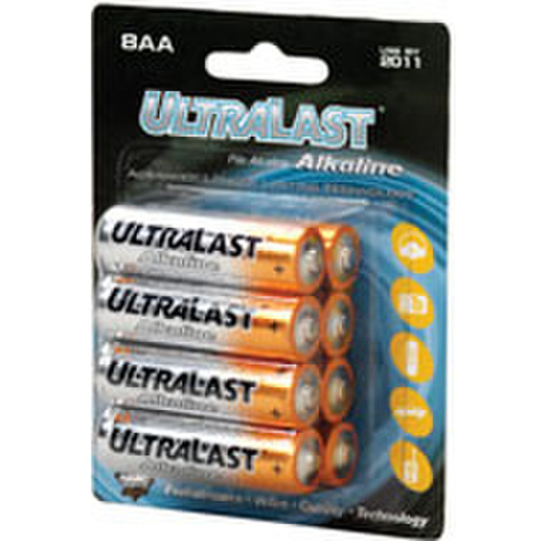 UltraLast ULA8AA Alkaline 1.5V non-rechargeable battery