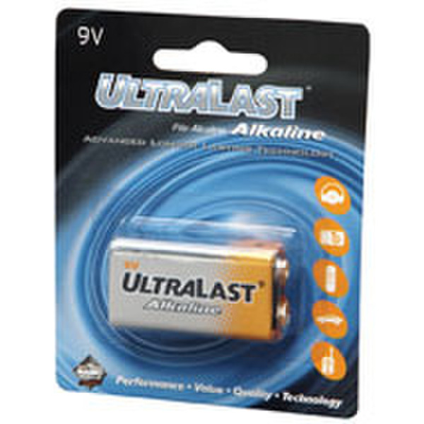 UltraLast ULA9V Alkaline 9V non-rechargeable battery