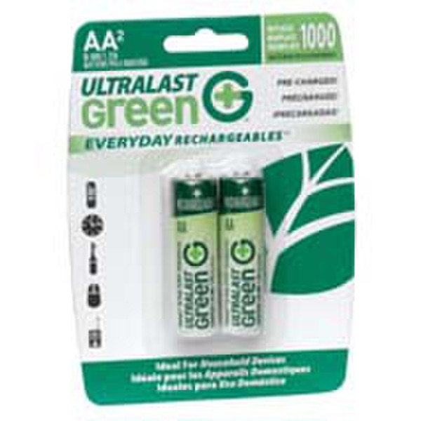 UltraLast ULGED2AA Nickel-Metal Hydride (NiMH) 1.2V non-rechargeable battery